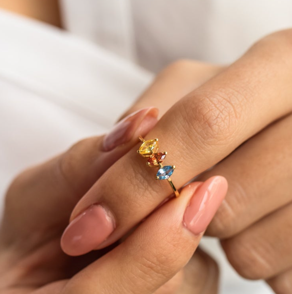 Double Stone Birthstone Ring Harper Jewels