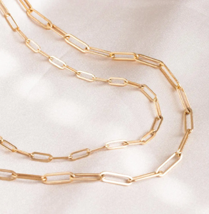 Paperclip Link Chain Layering Necklace