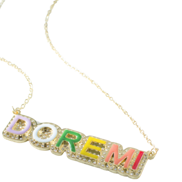 Burst of Color Iced Nameplate Necklace