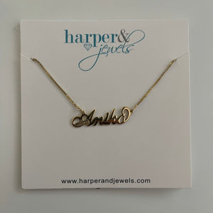 MADE FOR ME!  Gold Nameplate Necklace - Aniko