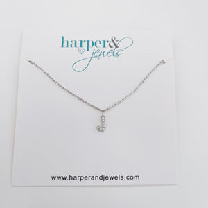 MADE FOR ME! Pave Hanging Initial Necklace - J