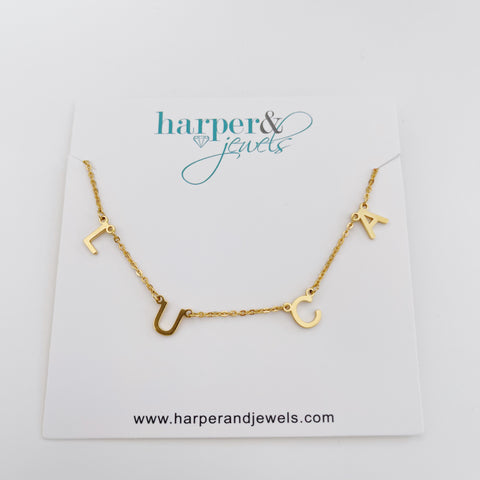 MADE FOR ME! Hanging Letter Name Necklace -LUCA