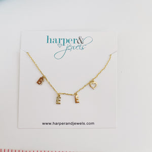 MADE FOR ME! Hanging Letter Name Necklace -BEE❤️