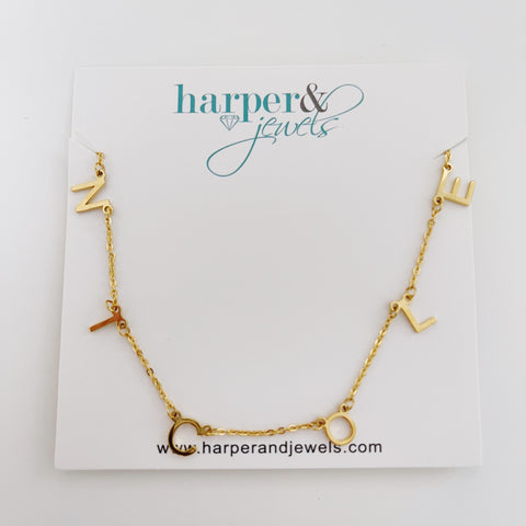 MADE FOR ME Hanging Letter Name Necklace -NICOLE