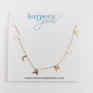 MADE FOR ME! Dainty Hanging Name Necklace - BLANCA