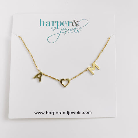 MADE FOR ME!  Dainty Hanging Name Necklace - A❤️M