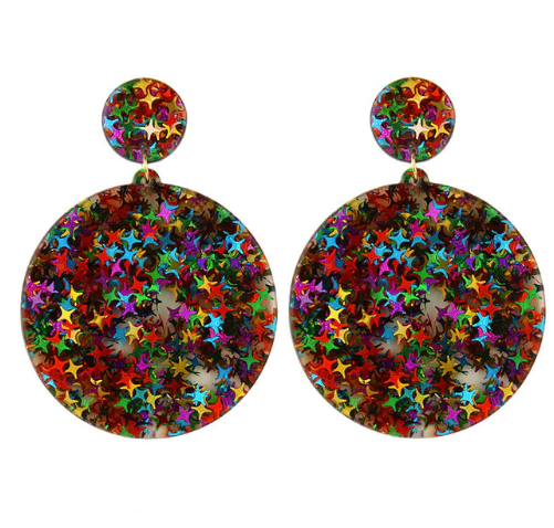 Glitter Star Acrylic Drop Earrings
