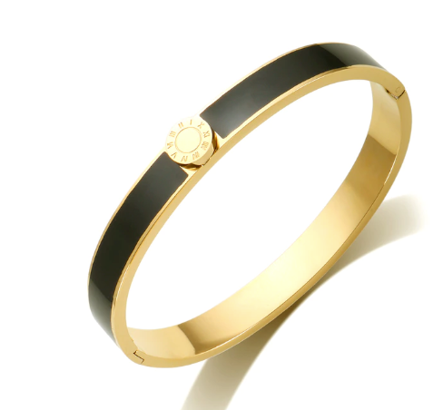 Roman Numeral Enamel Bangle Bracelet Harper Jewels