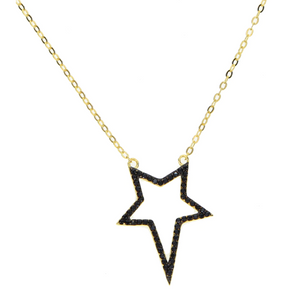 CZ Black Star Necklace