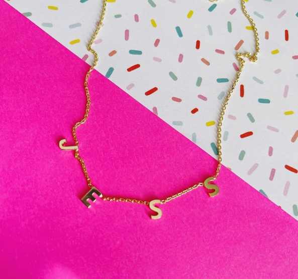 Dainty Hanging Letter Name Necklace