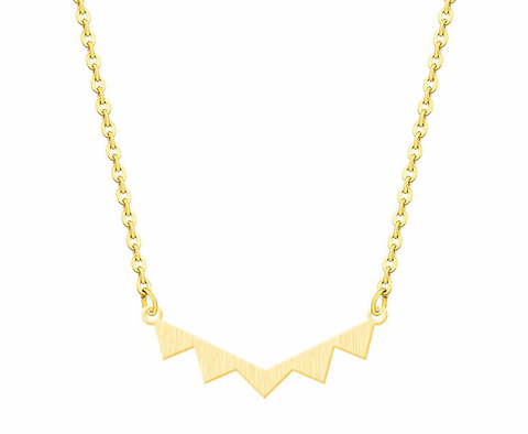 This is an image of our minimalist triangle necklace on a white background