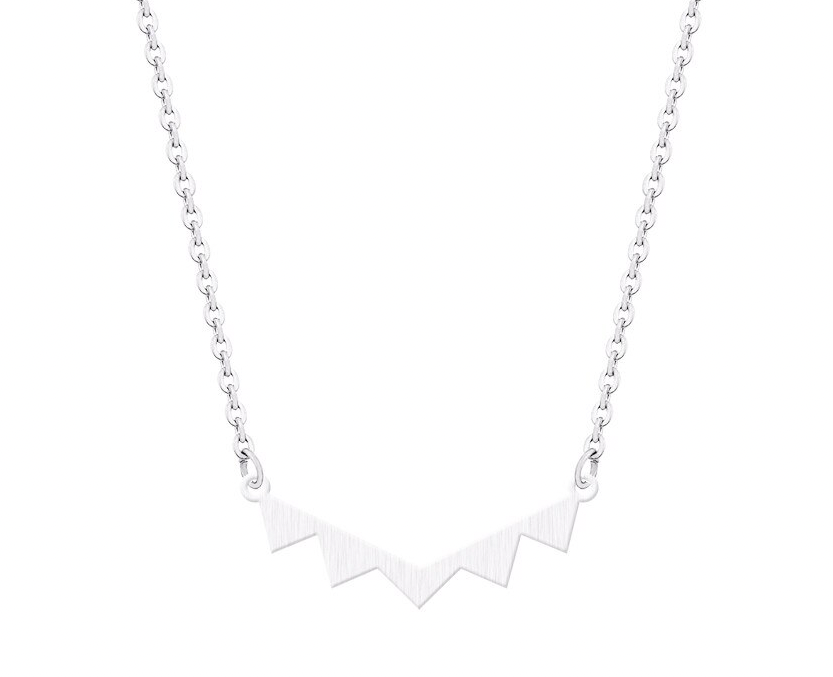 This is an image of our silver minimalist necklace on a white background