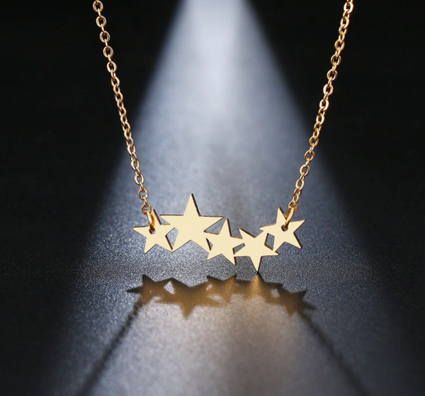 stainless steel star cluster necklace