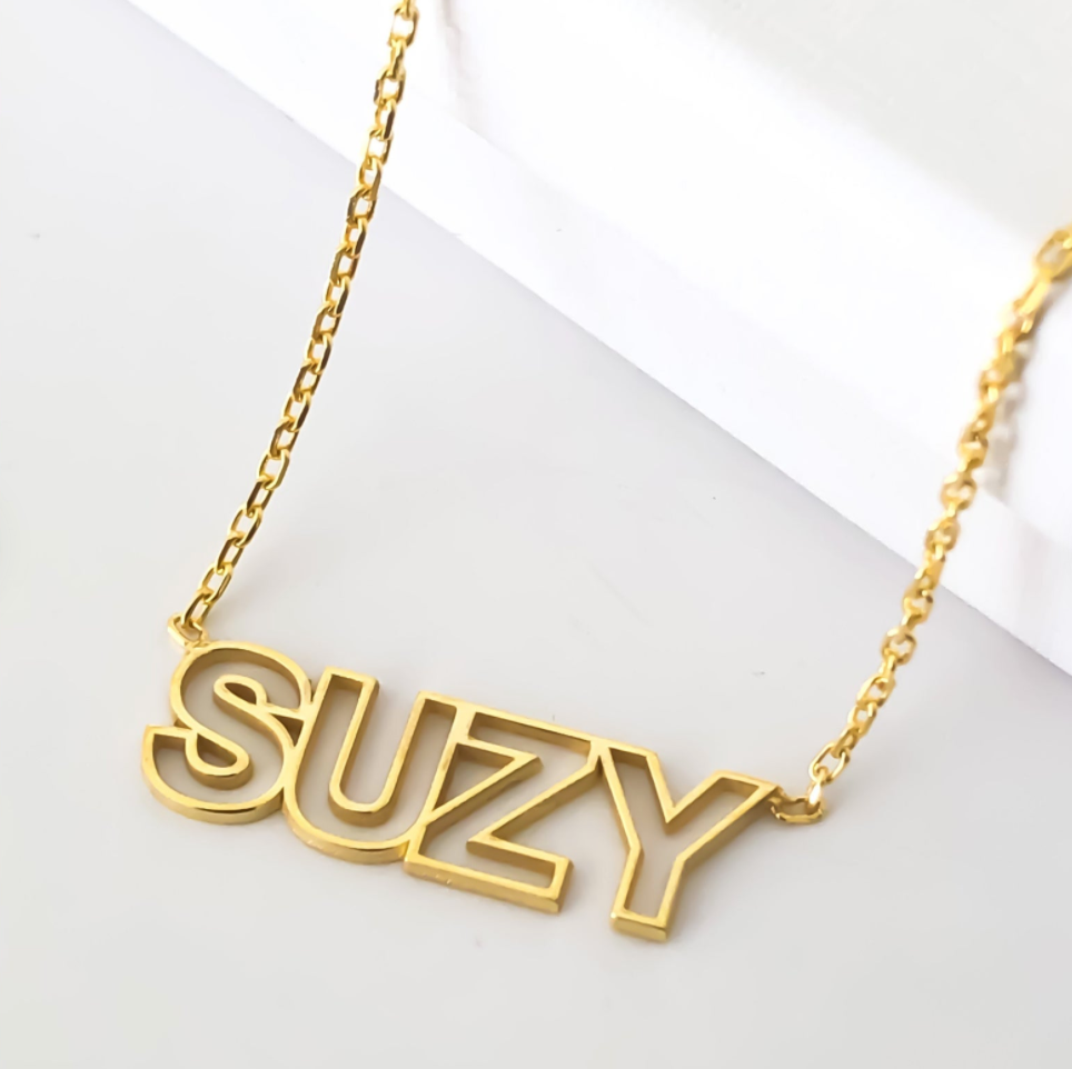 block letter name necklace
