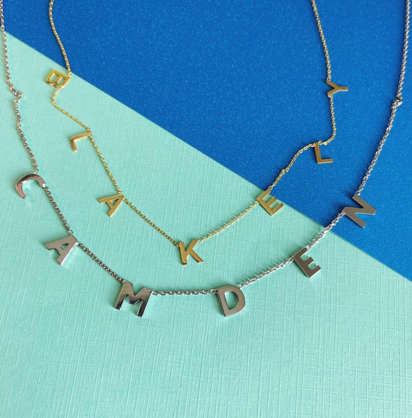 Dainty Hanging Letter Name Necklace