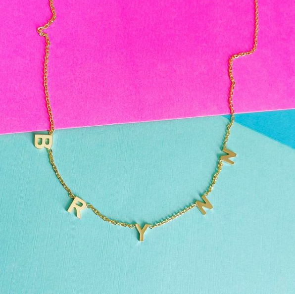 Dainty Hanging Letter Name Necklace