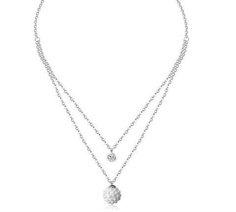 Pearl Cluster Double Chain Necklace
