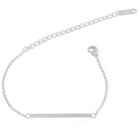 Silver Dainty Bar Bracelet