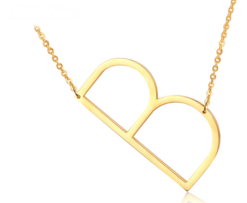 Large Sideways Initial Necklace