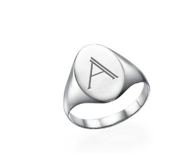 Signet Initial Ring - Silver