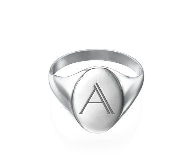 Signet Initial Ring - Silver