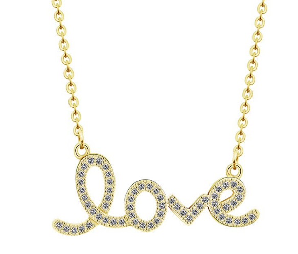 Dainty Love Necklace with CZ Stones – Harper & Jewels