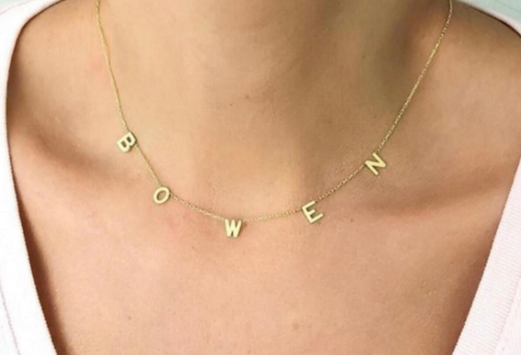 Dainty Hanging Letter Name Necklace