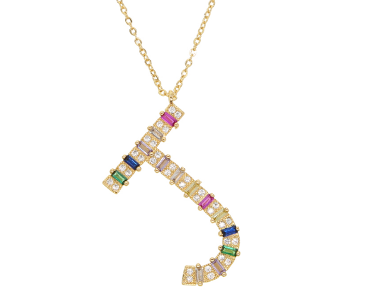 Rainbow sales letter necklace