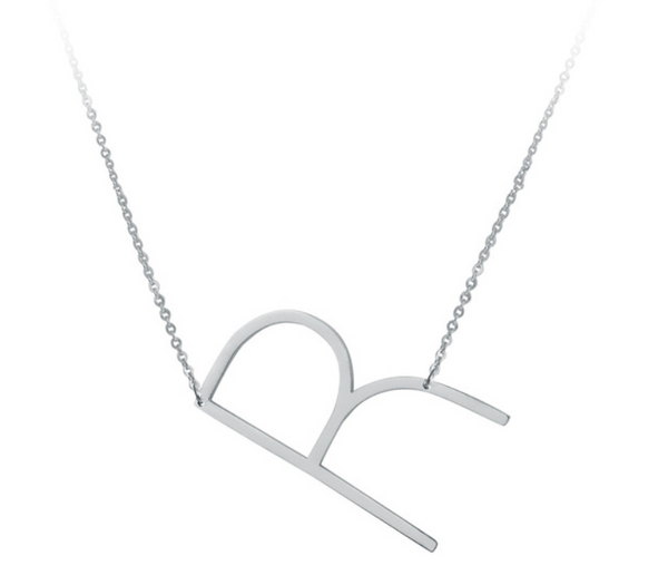 Large Sideways Initial Necklace