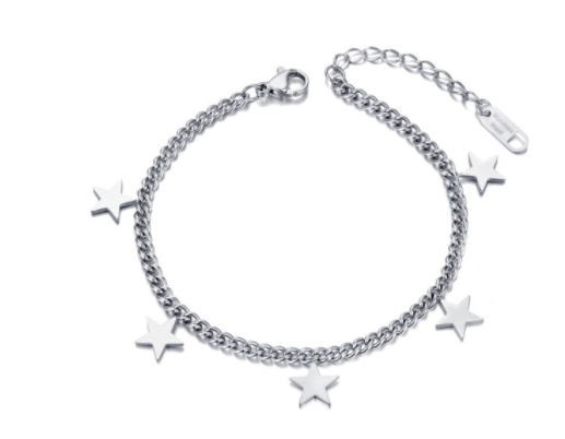 Hanging Star Charm Chain Link Bracelet