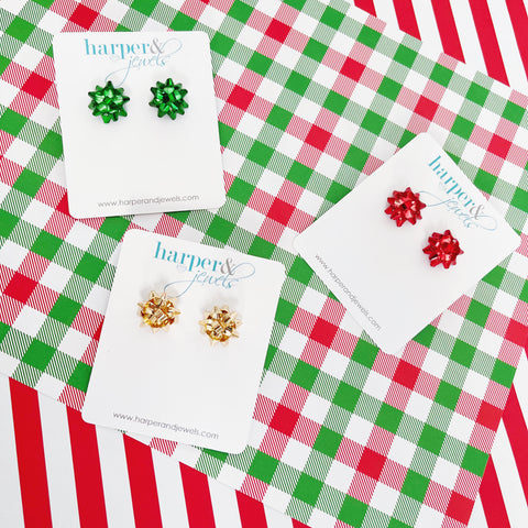 Gift Bow Stud Earrings - FREE GIFT WITH PURCHASE