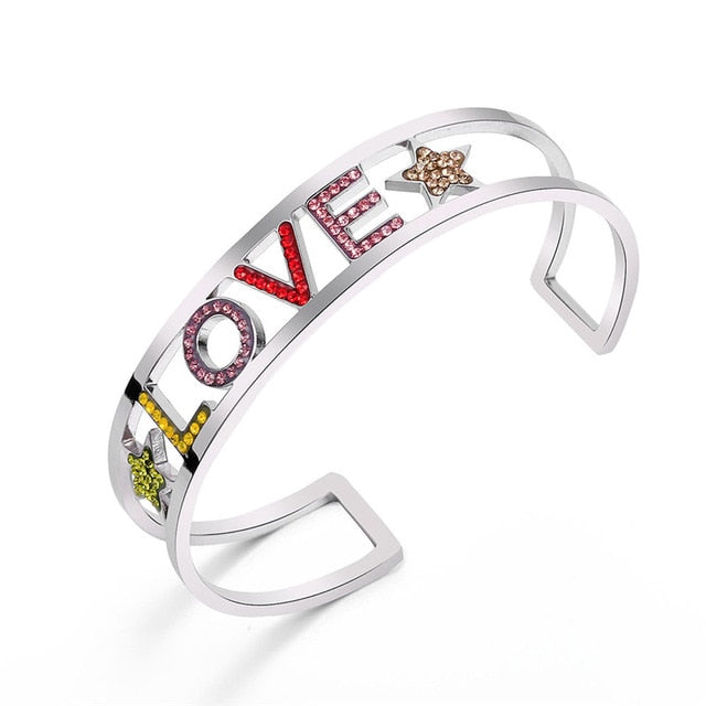 Rainbow Love Letter Cuff Bracelet