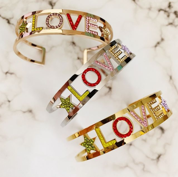 Rainbow Love Letter Cuff Bracelet